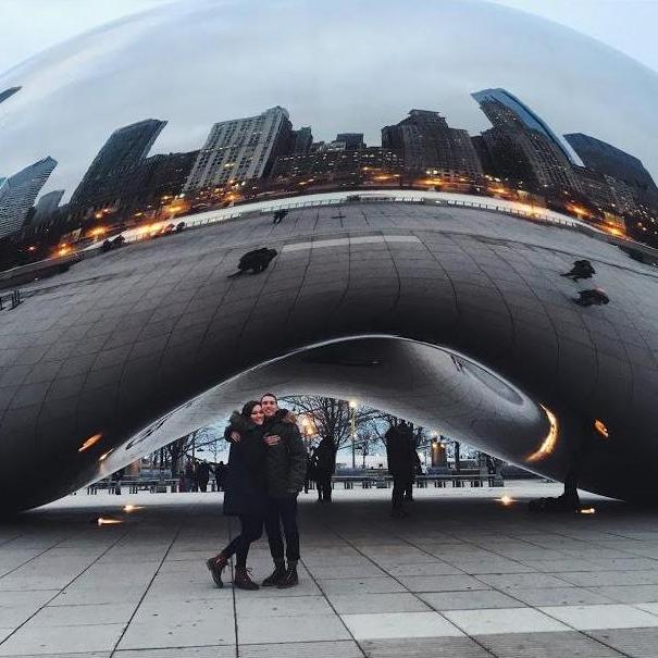 Visiting the Chicago bean with my favorite human bean!