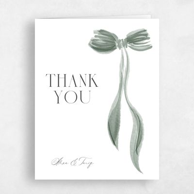 Sage, Green Wedding Thank You - Brienno Portrait