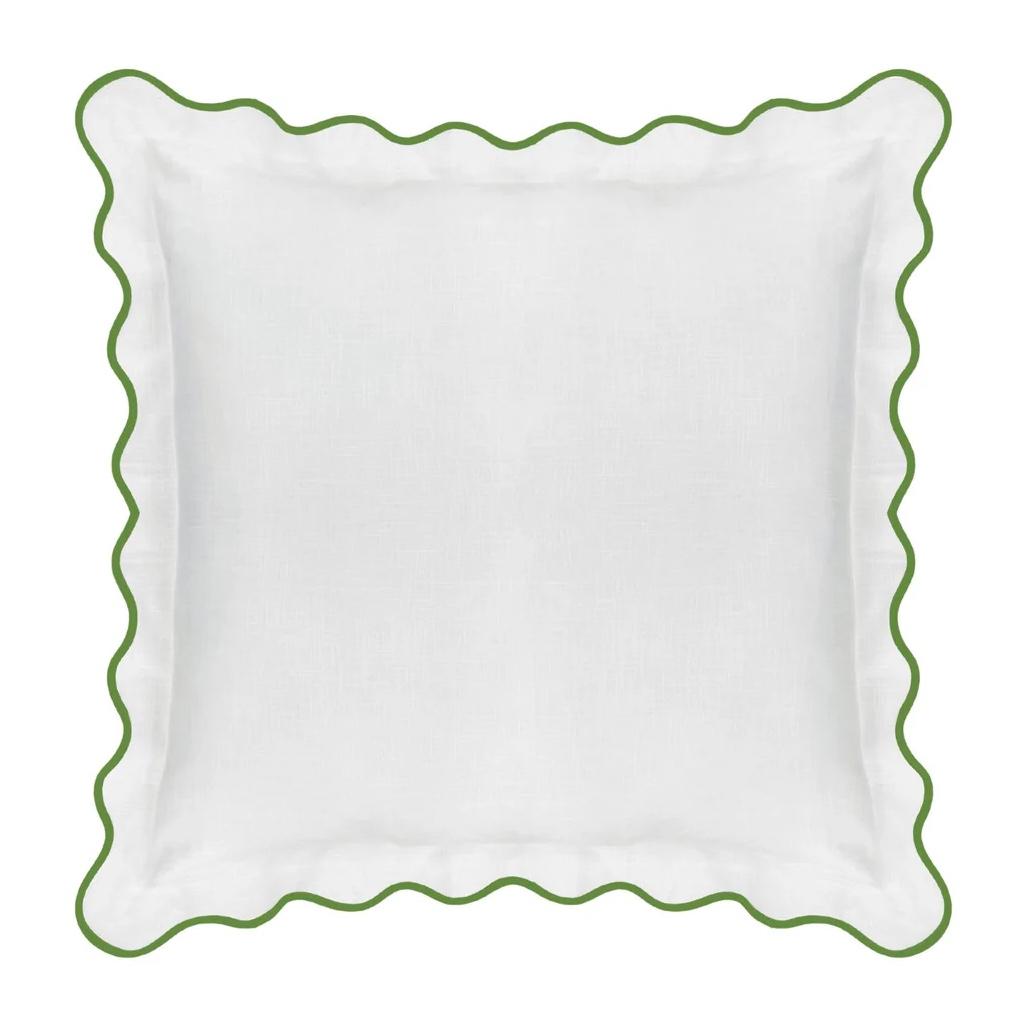 Scalloped Sham, Green / White