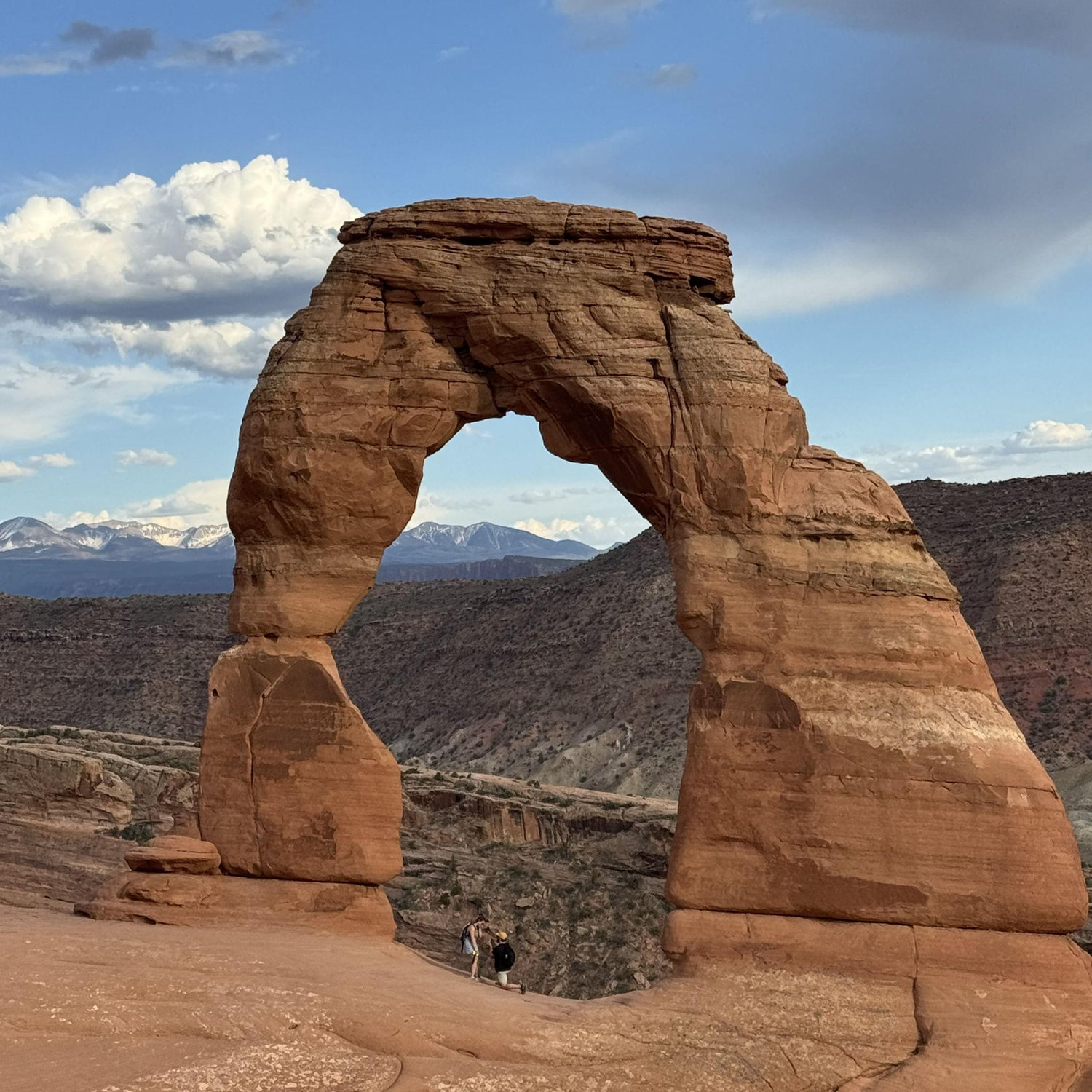 Engagement Photo in Arches National Park at Delicate Arch