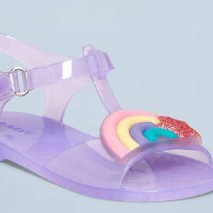 Rainbow Jelly T-Strap Sandals