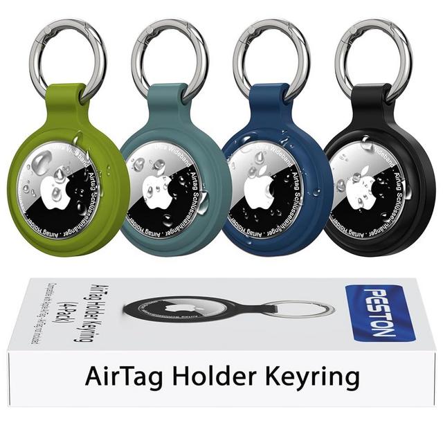 [4-Pack] Case for Apple AirTag Holder Keychain – IPX6 Waterproof, Anti-Lost, Scratch-Resistant Case for Air Tag – for Keys, Pets, Luggage