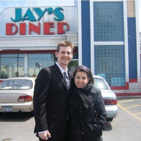 Pit stop after Josh's graduation from Rochester—Jay's Diner!