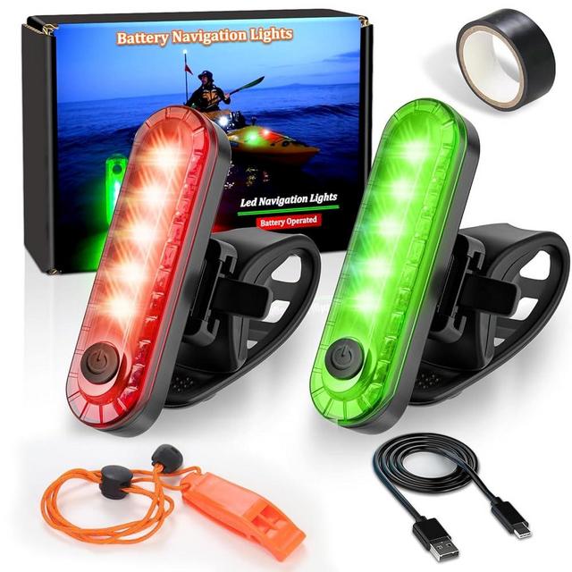 Botepon Kayak Navigation Lights - Battery Operated, Waterproof for Night Kayaking & Paddle Board, Marine Safety Lights for Pontoon Boat, Dinghy