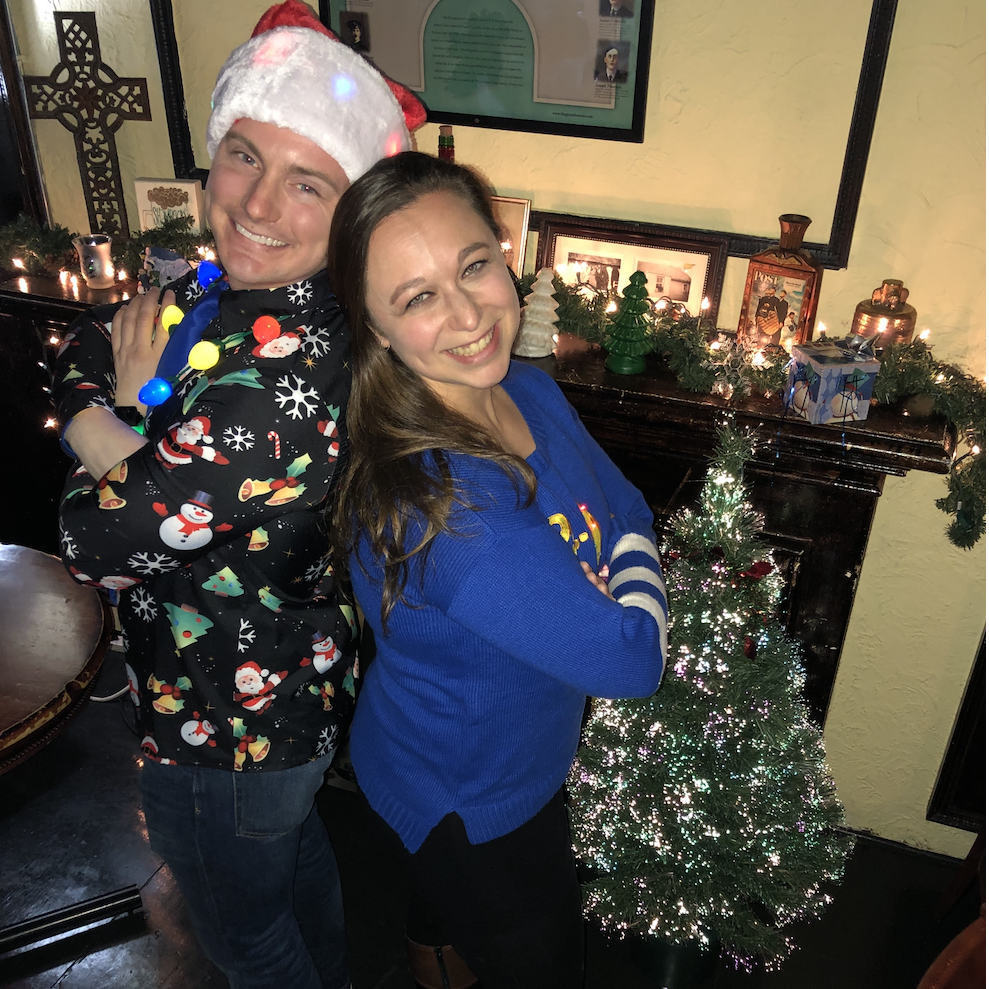 Posing on one of the Holiday Train Crawls!