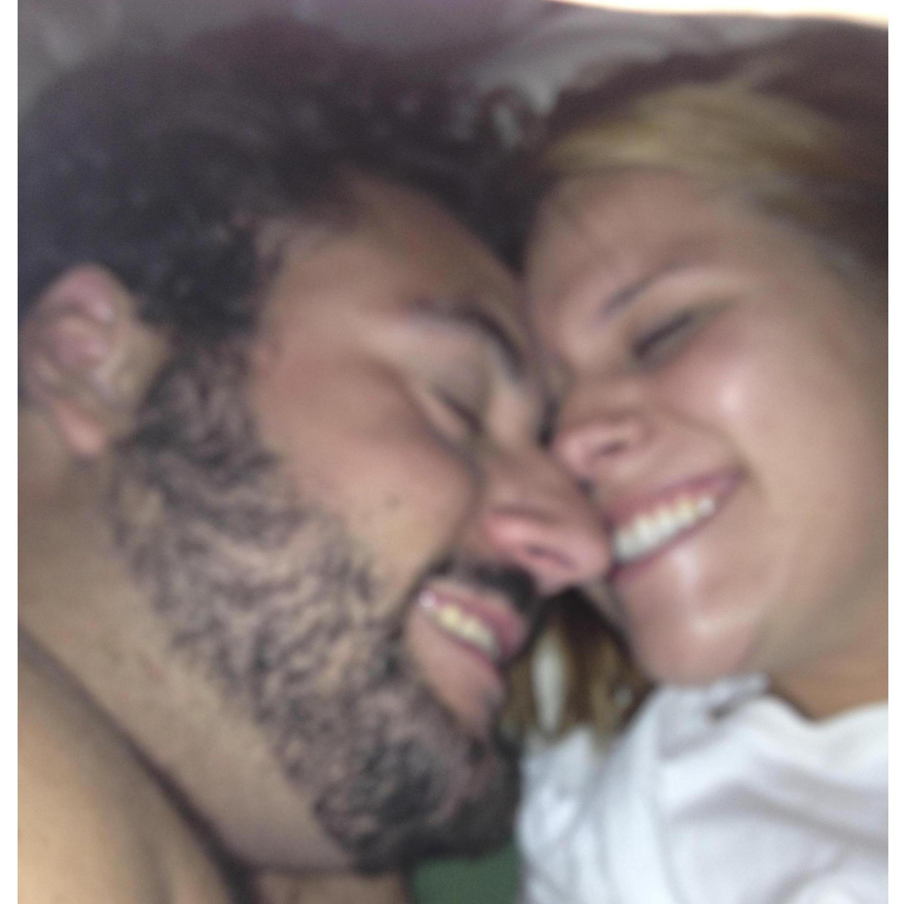 We made a fort out of our bed sheets