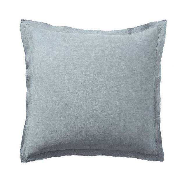 Chambray Belgian Flax Linen Double Flange Euro Shams, Set of 2