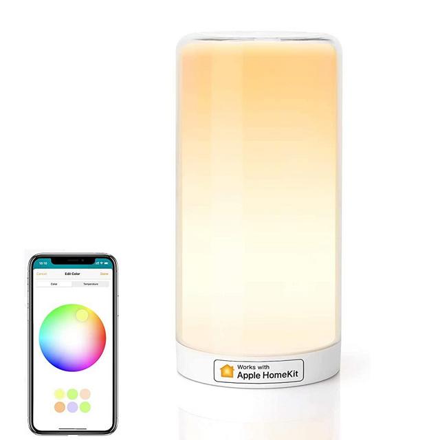 Meross Smart WiFi Table Lamp, Bedside Lamp, Compatible with Apple HomeKit, Siri, Amazon Alexa, Google Assistant and SmartThings, Tunable White and Multi-Color, Touch Control, Voice and APP Control