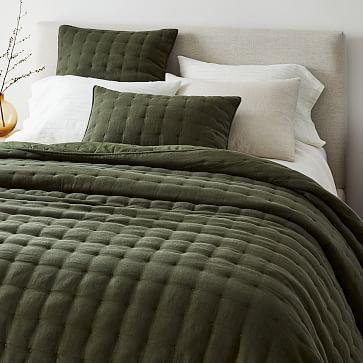European Flax Linen Tack Stitch Quilt & Shams