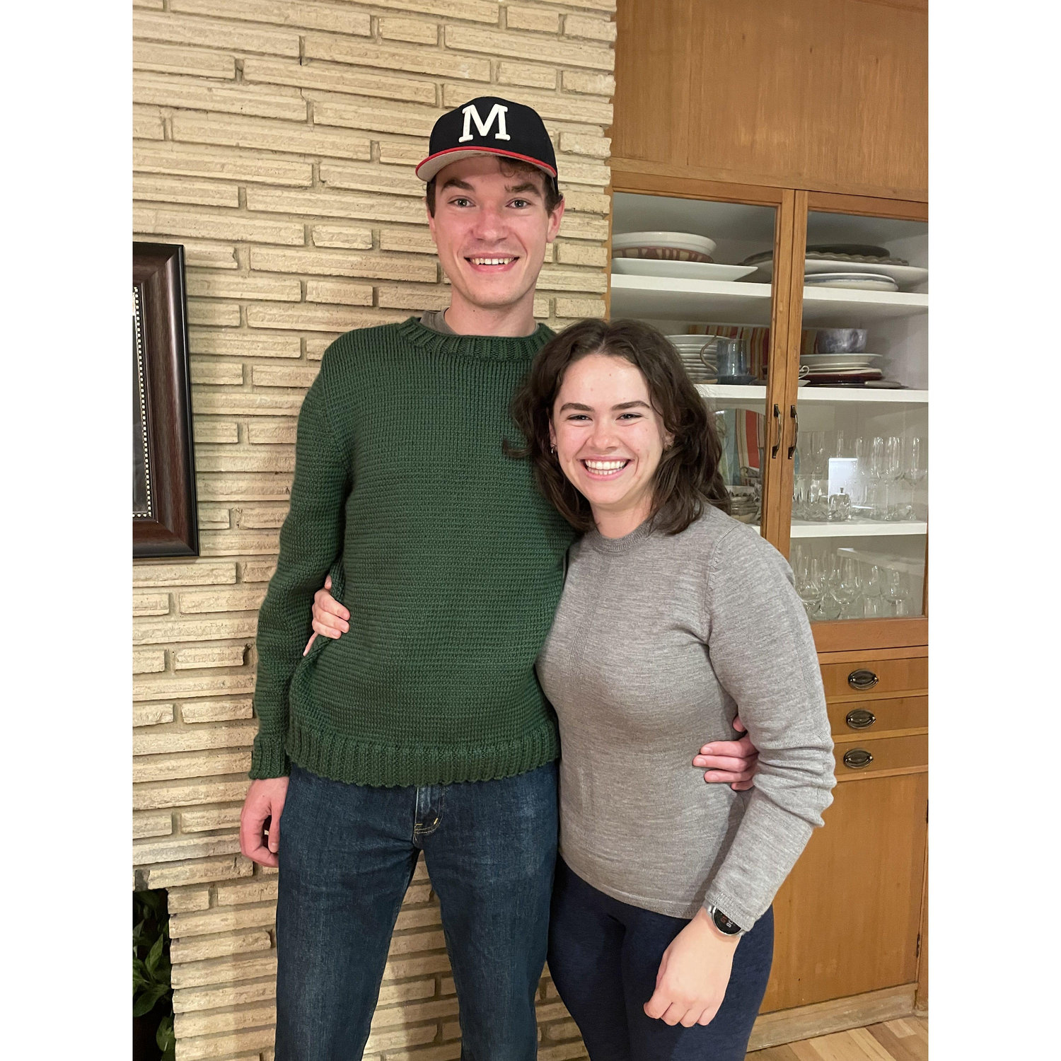 Ed in the sweater Laura knitted for him