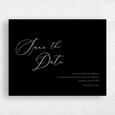 Black Wedding Save the Date - Merlo Landscape