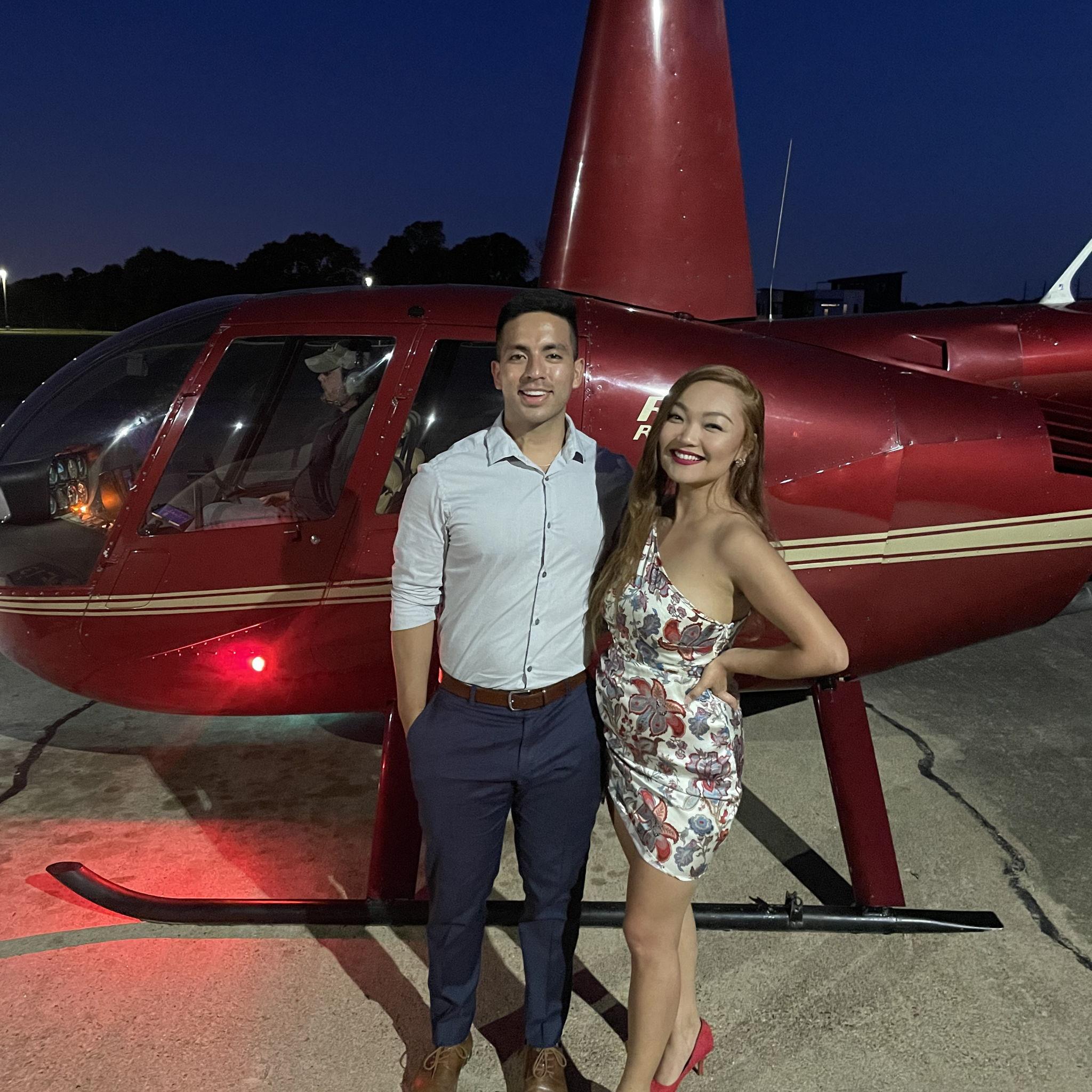 Helicopter ride through the city for Zhanna's Birthday!