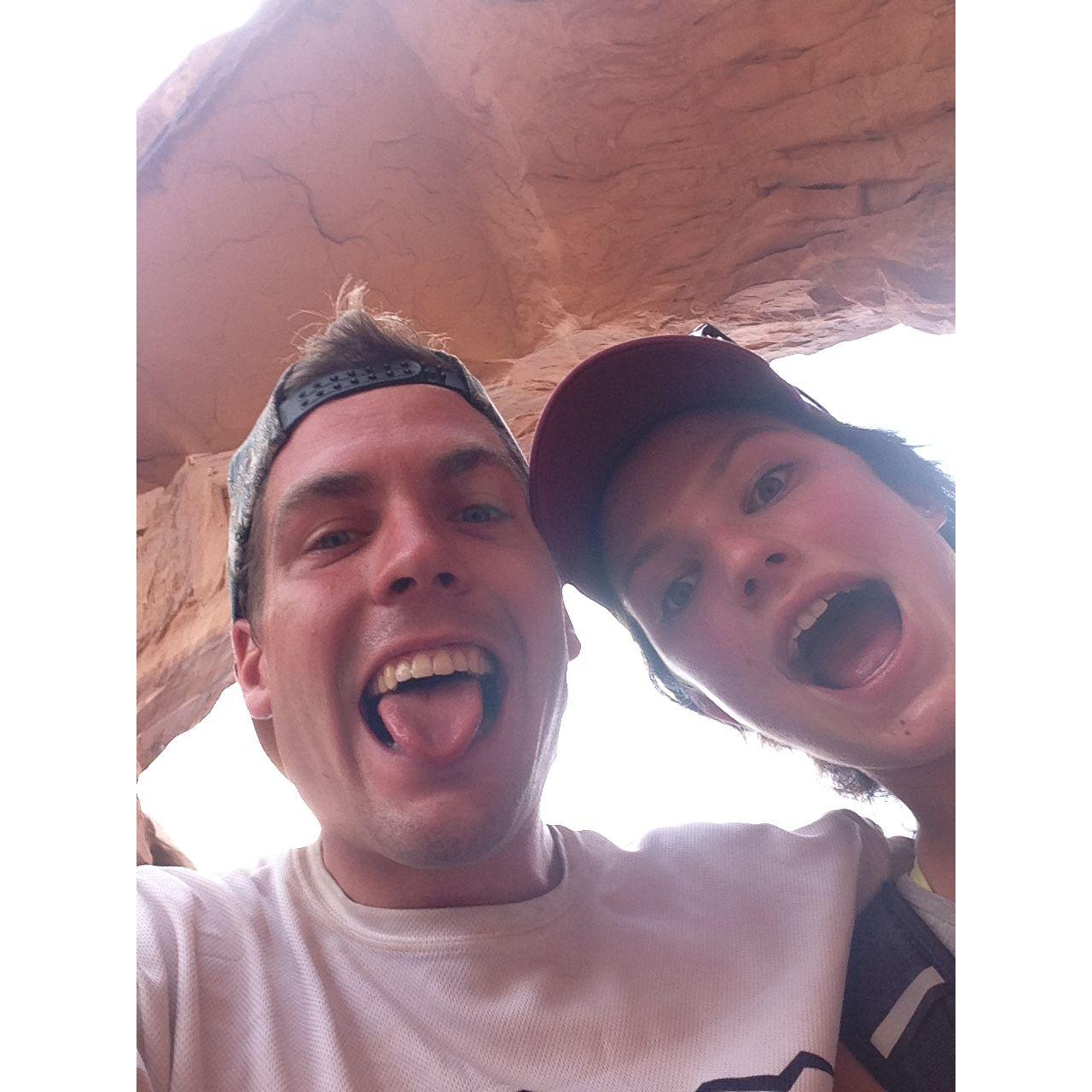 Couple of young kids on a roadtrip.