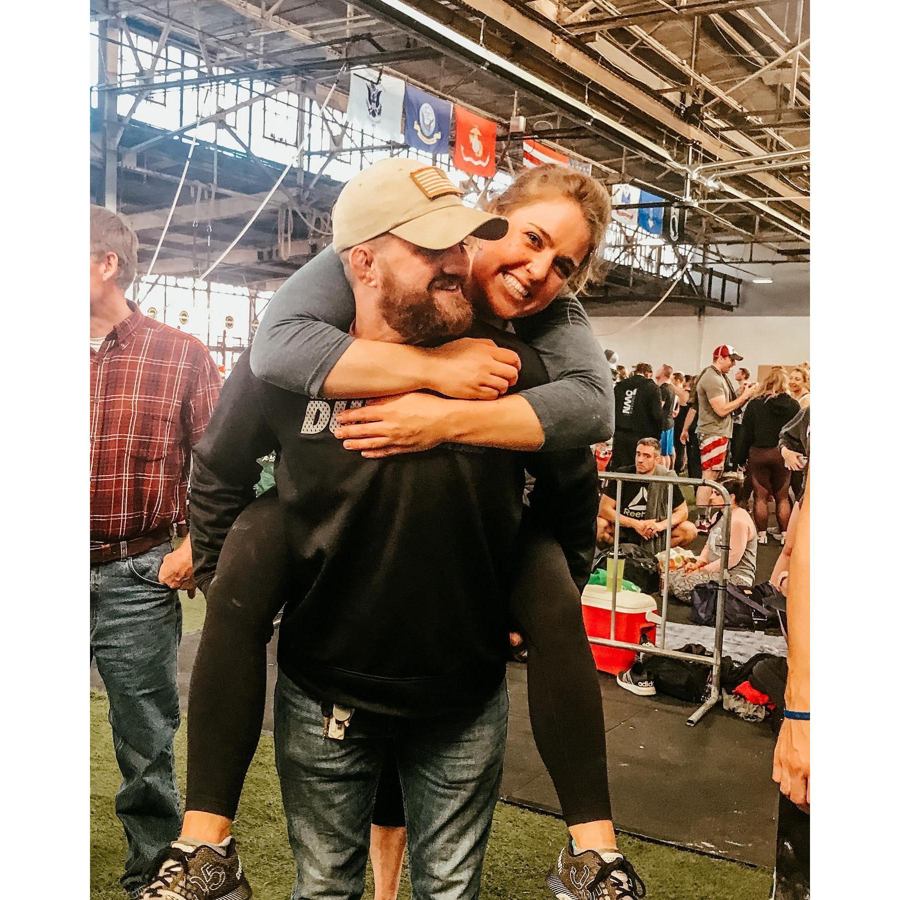 Derek came to cheer me + my teammates on ALL DAY at a Crossfit competition
