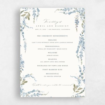Baby Blue Wedding Program - Riga