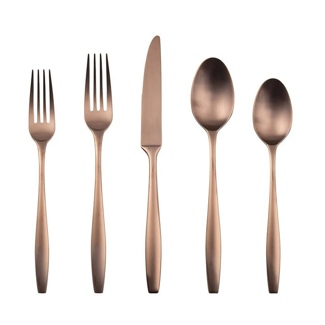 Cambridge Silversmiths Katerina Copper Satin 20-Piece Flatware Set, Service for 4
