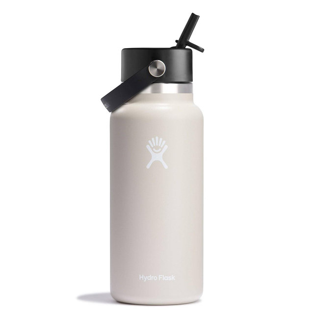 Hydro Flask 32oz Wide Mouth Flex Straw Bottle - Oat: Double-Wall, BPA-Free, Leakproof