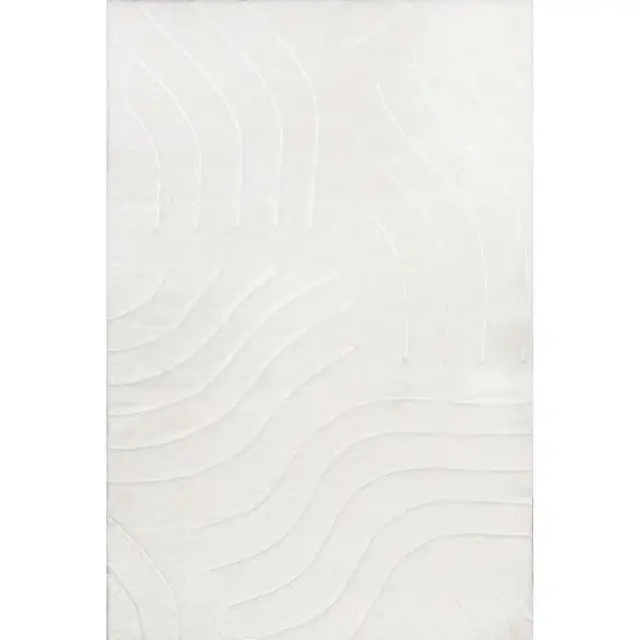 Nuloom Camari Cozy Plush Faux Rabbit Pet Friendly Premium Machine Washable Area Rug, 5' x 7' 6", White