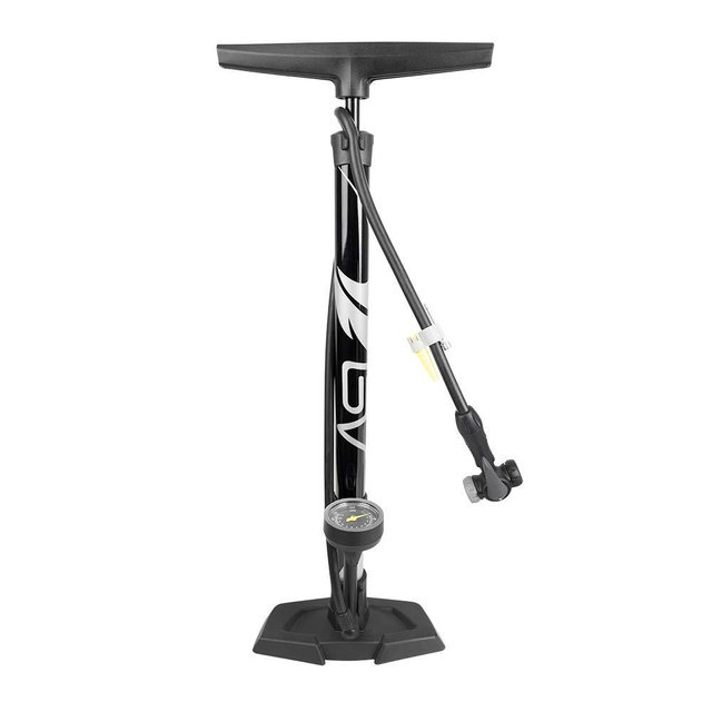 BV Bicycle Pump Durable Bike Floor Pump 17/24 inch Smart Valve Head, 160 psi, Automatically Reversible Presta and Schrader