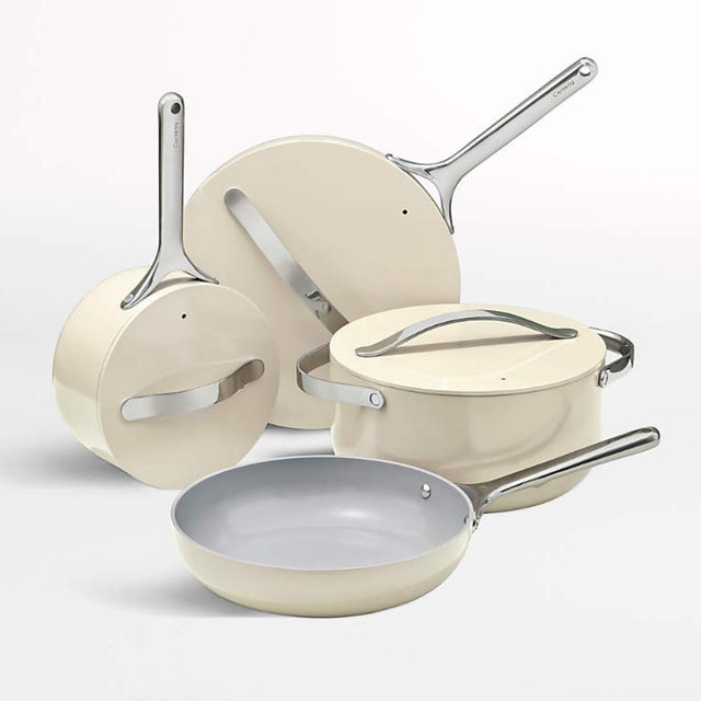 Caraway ® 12-Piece Cream Ceramic Non-Stick Cookware Set