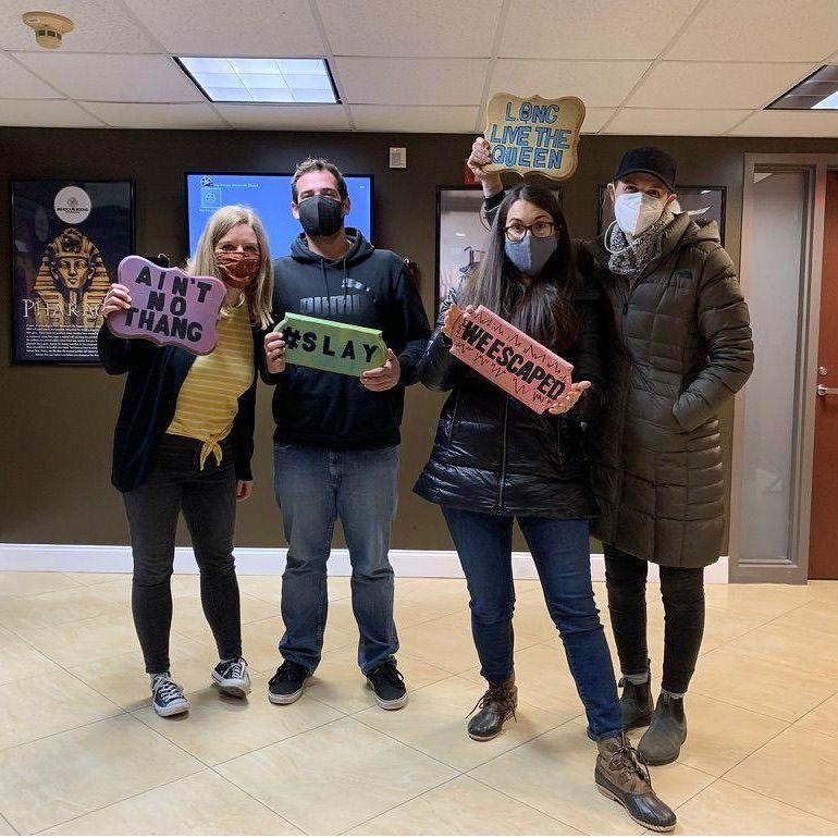 The first ever picture of us, after crushing an escape room, with our friends Nia and Sarah. Seth proposed exactly a year after this photo was taken by hiding the ring in an escape room!