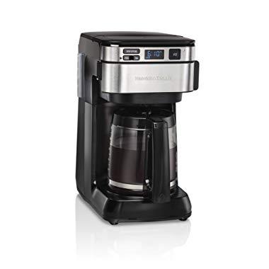 Hamilton Beach Programmable Coffee Maker, 12 Cups, Front Access Easy Fill, Pause & Serve, 3 Brewing Options, Black (46310)