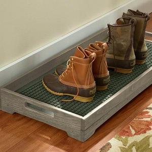 Rustic Wooden Boot Tray- Dark Natural