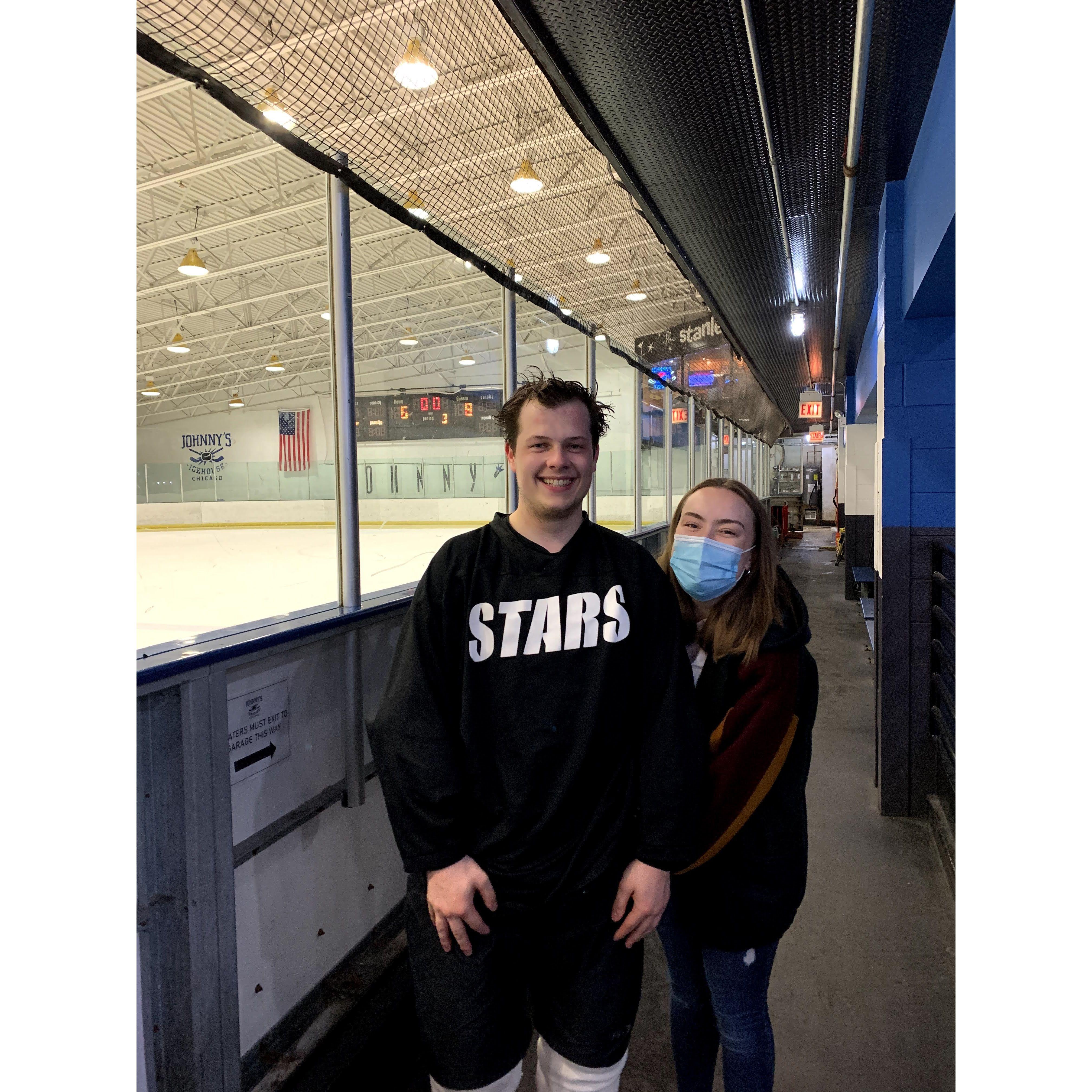 Courtney's first hockey game!