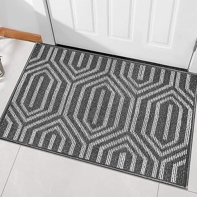 hicorfe Indoor Doormat,Front Back Door Mat 20”x31.5“ Rubber Backing Non Slip Door Mats Absorbent Resist Dirt Entrance Doormat Inside Floor Mats Rug for Entryway Machine Washable Low-Profile (Black)