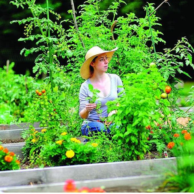 Janet in the garden, where she generally prefers to be