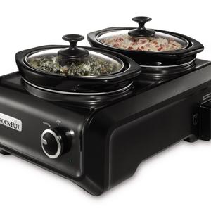 Crock-Pot Hook Up Connectable Entertaining System, Double Oval 1-quart, Metallic Charcoal
