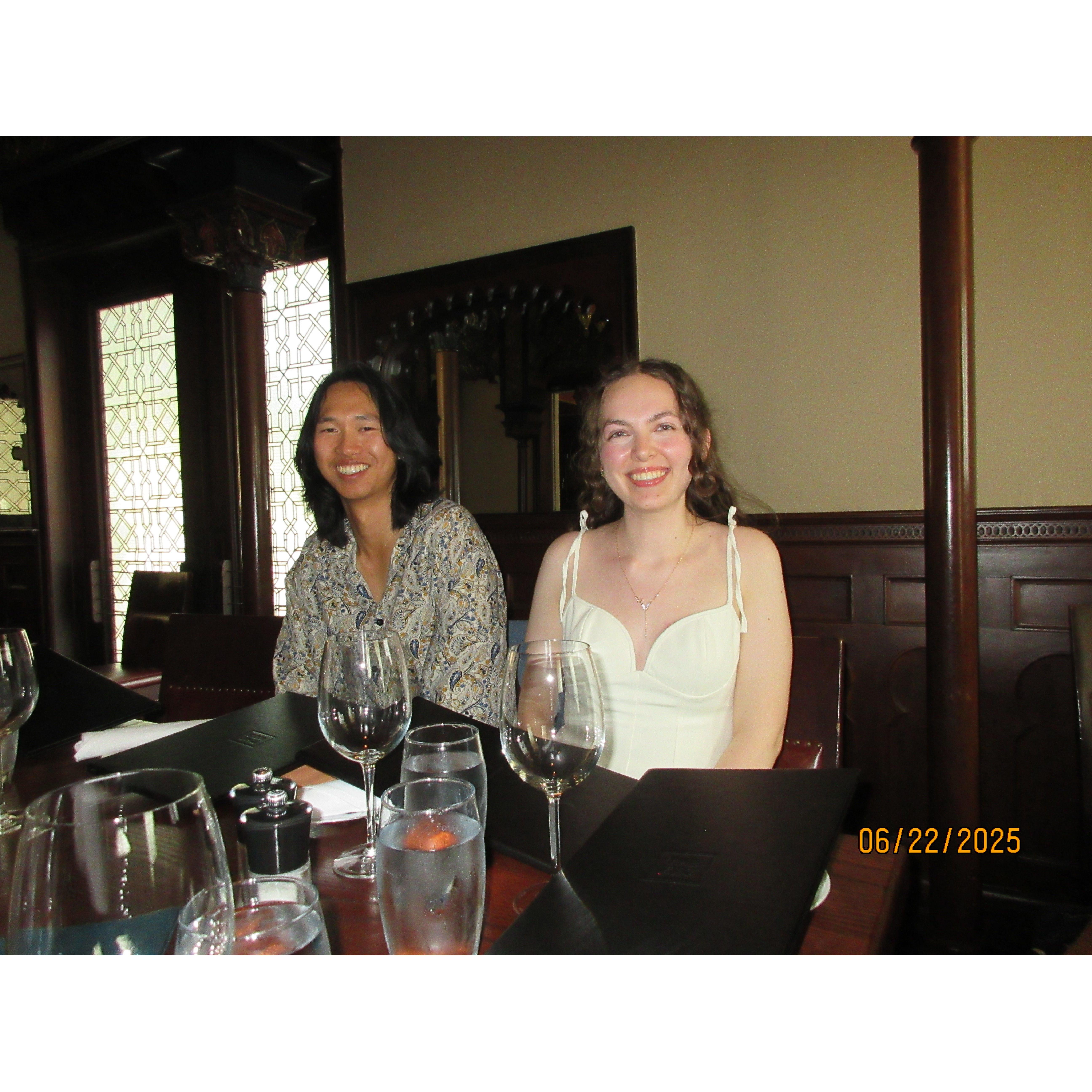 Celebrating our engagement back home.