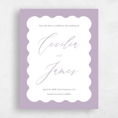 Lilac, Purple Wedding Save the Date - Biltmore Portrait