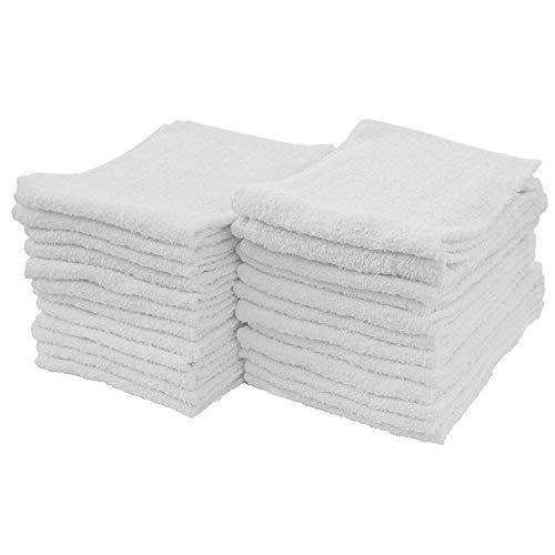 S&T INC. 593901 White 24pk Cotton Terry Cleaning Towels, 24 Pack