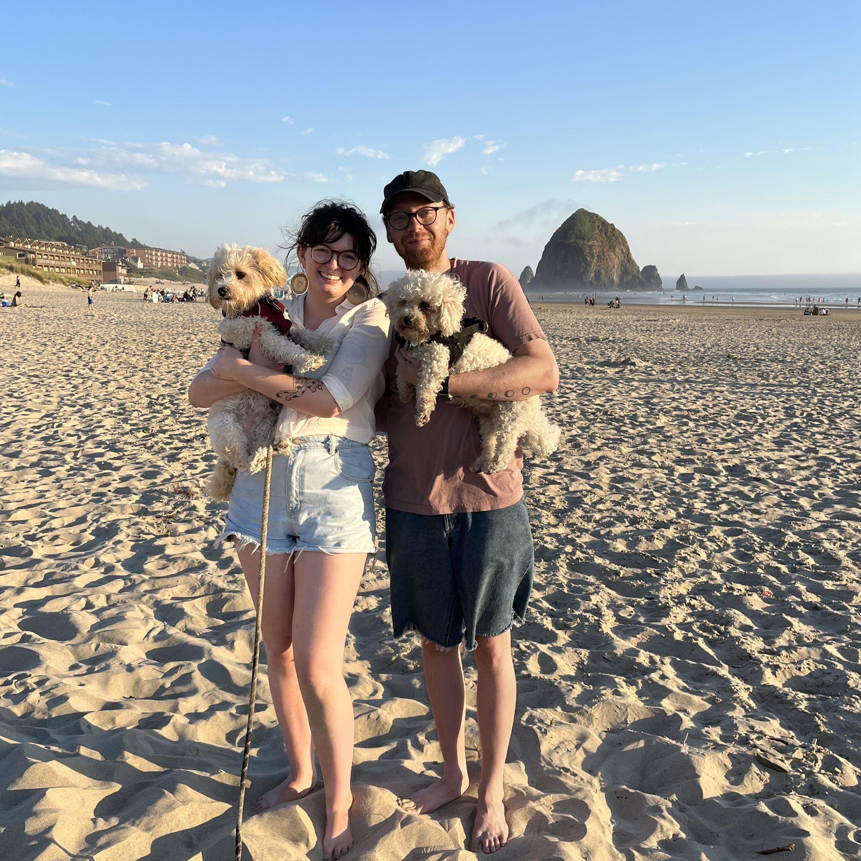first family picture taken at Cannon Beach