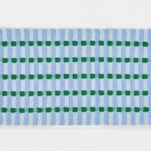 Sloane Cotton Woven Geo Bathmat - Blue, 21" X 34"