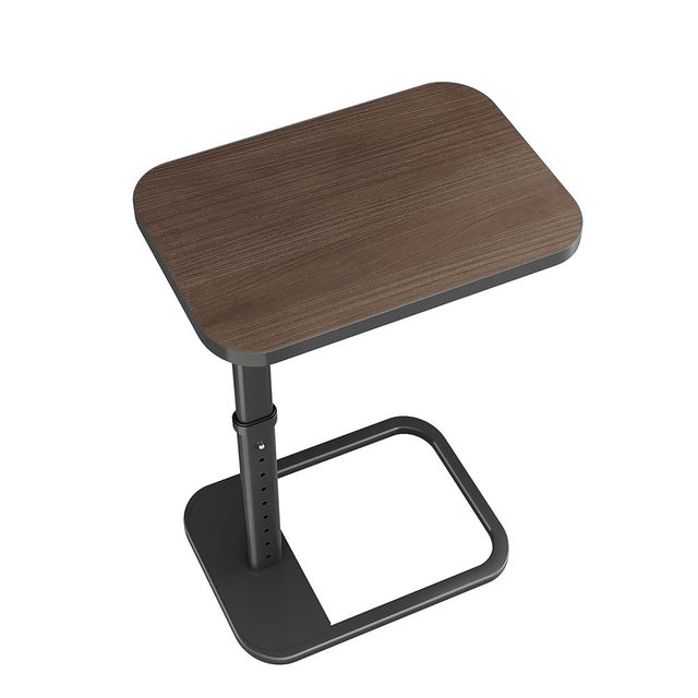 Kitstorack TV Tray Table, Adjustable Height & Rounded Metal Corners, Snack Table for Couch, Sofa, Bed, Chair, Living Room, C Shaped End Side Table for Eating, Dinner or Laptop, Small Spaces, Espresso