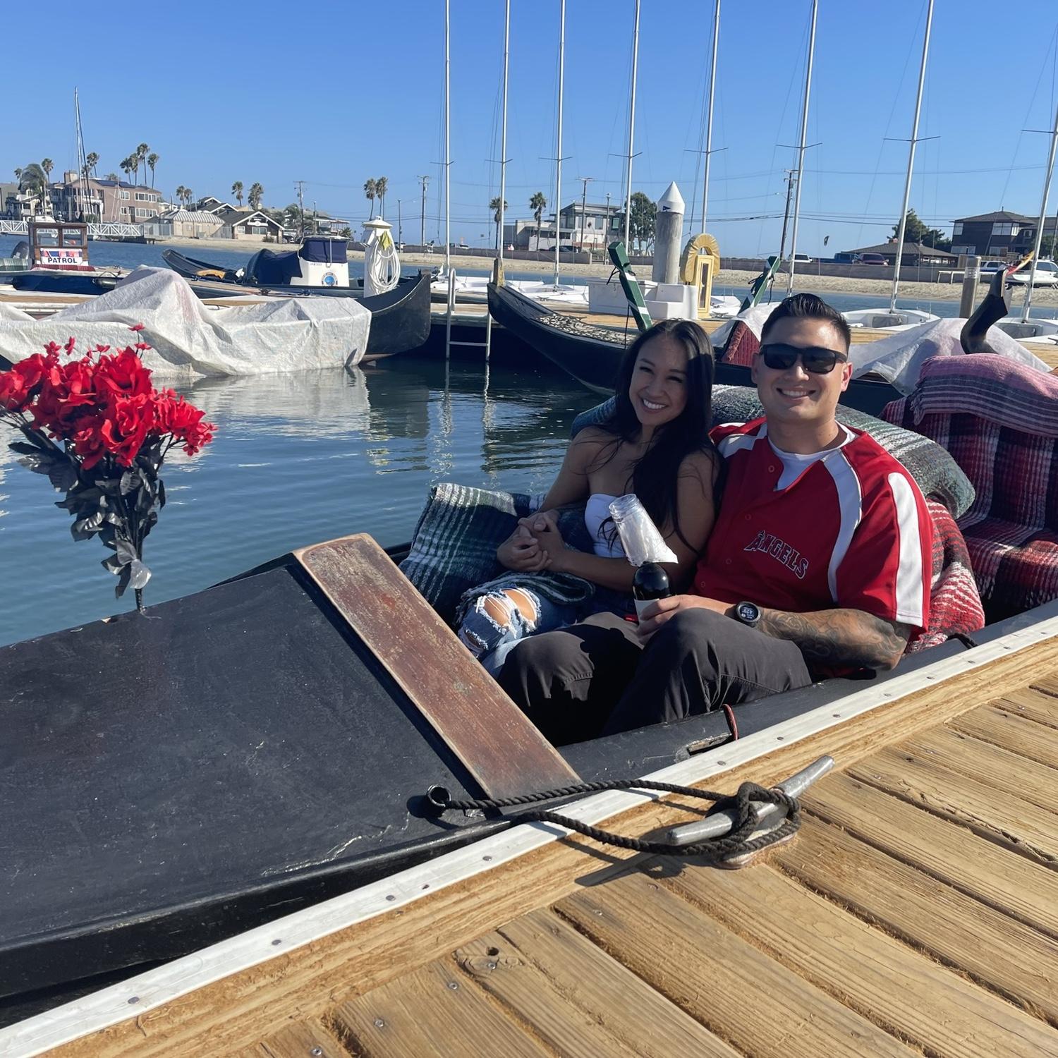 September 6, 2023- One of our first dates. A gondola ride and Angels Game