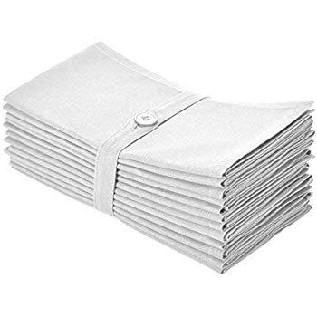 Caldo Linen Dinner Napkins - Soft and Durable Cloth - 4 Pack - 20x20 inch (Mustard)