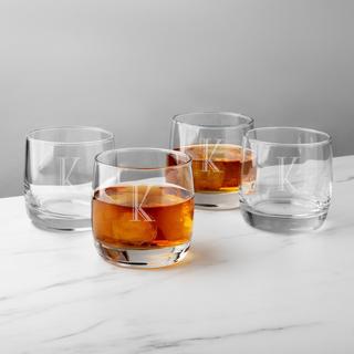 Personalized Heavy Based Whiskey Glass, Set of 4