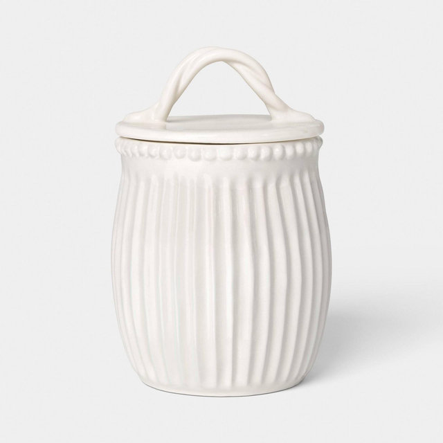 Sculpted Cream Ceramic Large Canister - Threshold™