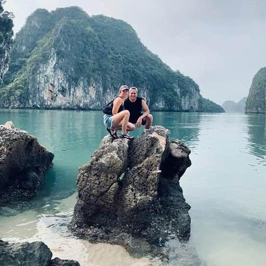 Our first international trip together in Ha Long Bay, Vietnam!