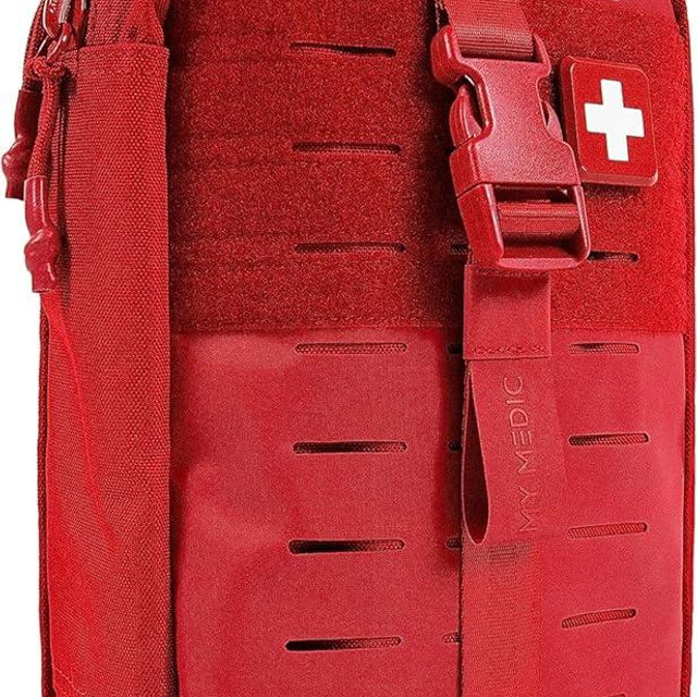 MY MEDIC MyFAK Standard Ifak First Aid Kit - 132 Life Saving Trauma and Medical Items - HSA FSA Eligible Survival Kit for Camping or Your Car - RED