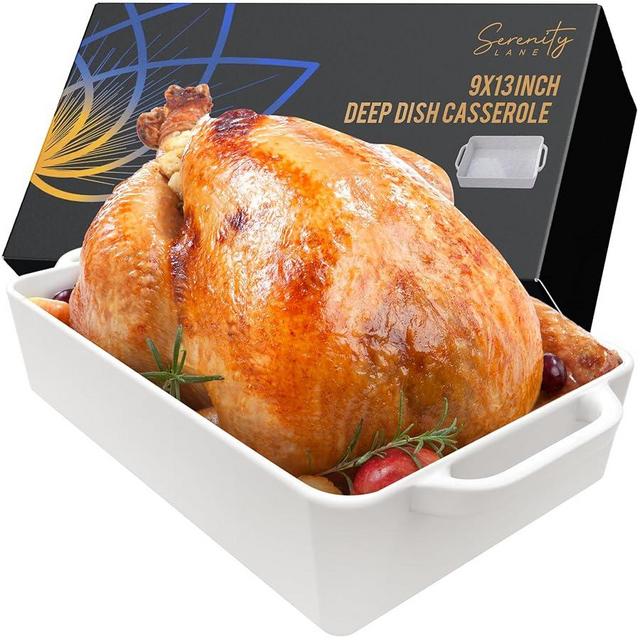 Casserole Dish - 9x13 Nonstick Extra Large 5 Quart, Premium Porcelain Serving Dish and Deep Baking Pan For Lasagna and a Wide Range of Homemade Meals