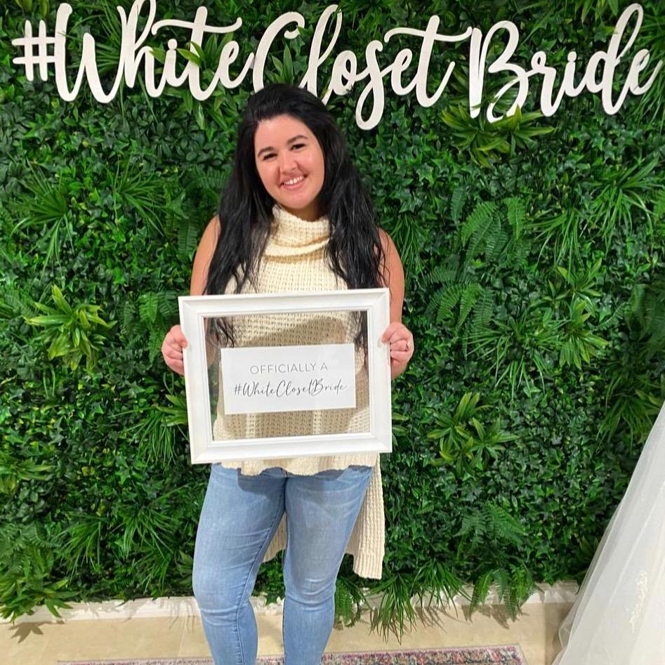 Christie says "Yes, to the dress" with sister-in-law Stephanie at White Closet Bridal in Tampa.