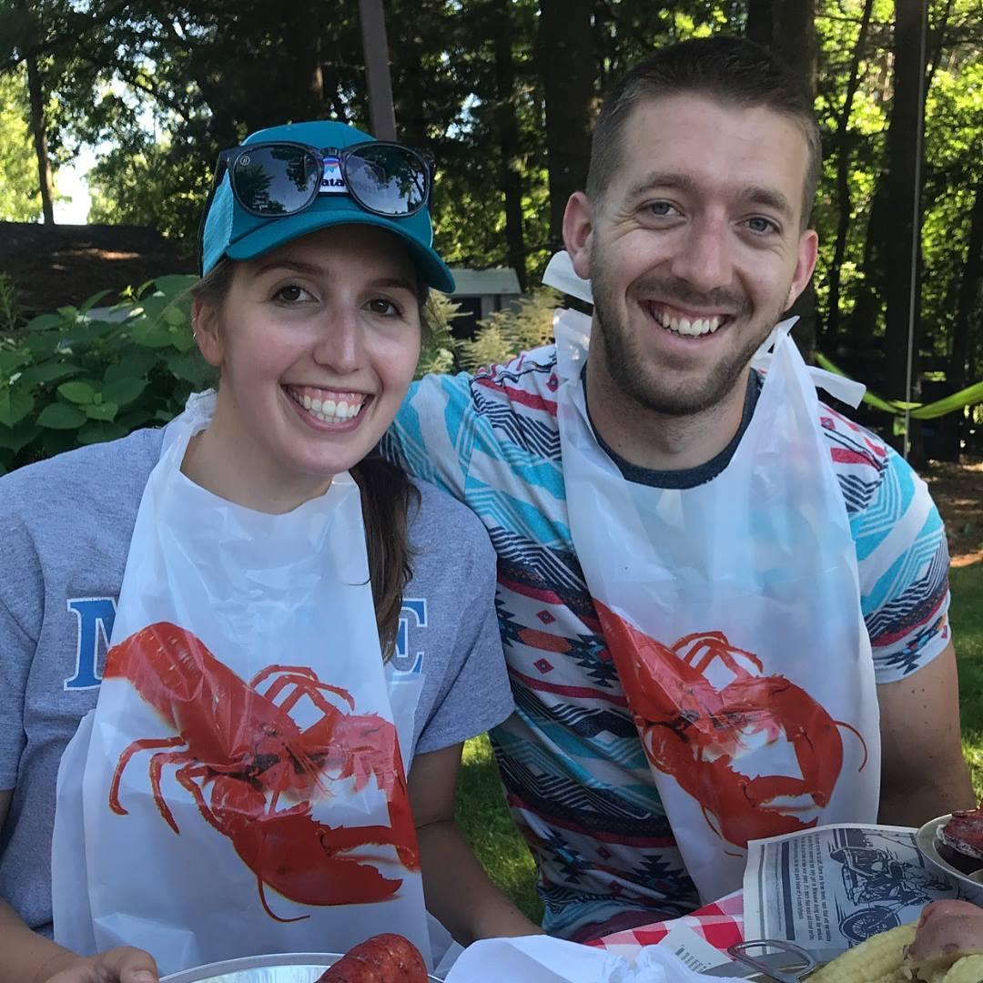 Don't let the smiles fool you, we were STRESSED after transporting 3 dozen lobsters to Wisconsin!