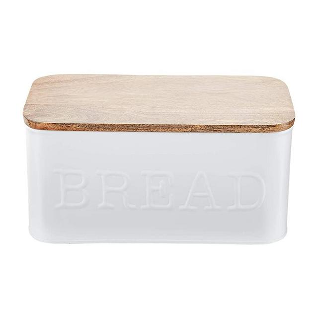 Mud Pie CIRCA BREAD BOX, white, "5 1/4"" x 12"""