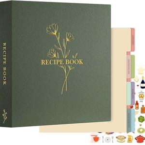 Recipe Binder - 8.5x11, Waterproof, Green