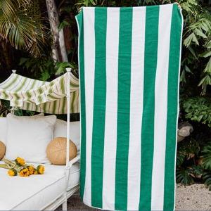 Green Cabana Stripe Beach Towels