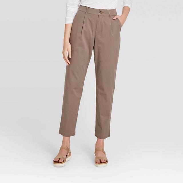 Women's High-Rise Straight Leg Ankle Pants - A New Day™ Brown 10
